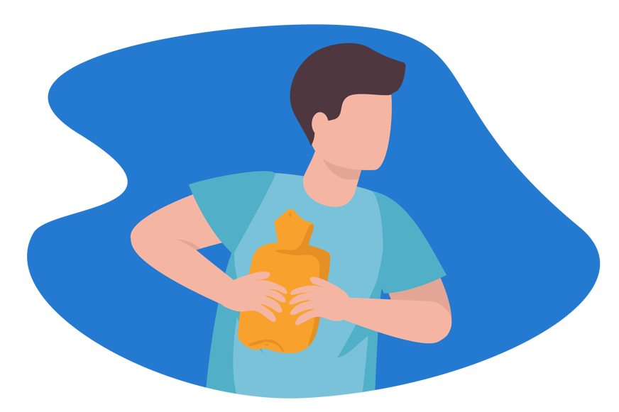 man putting compress on broken rib